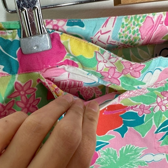 Vintage Lilly Pulitzer Floral Bird Tropical Print Cotton Pants Size 6 - Picture 2 of 7